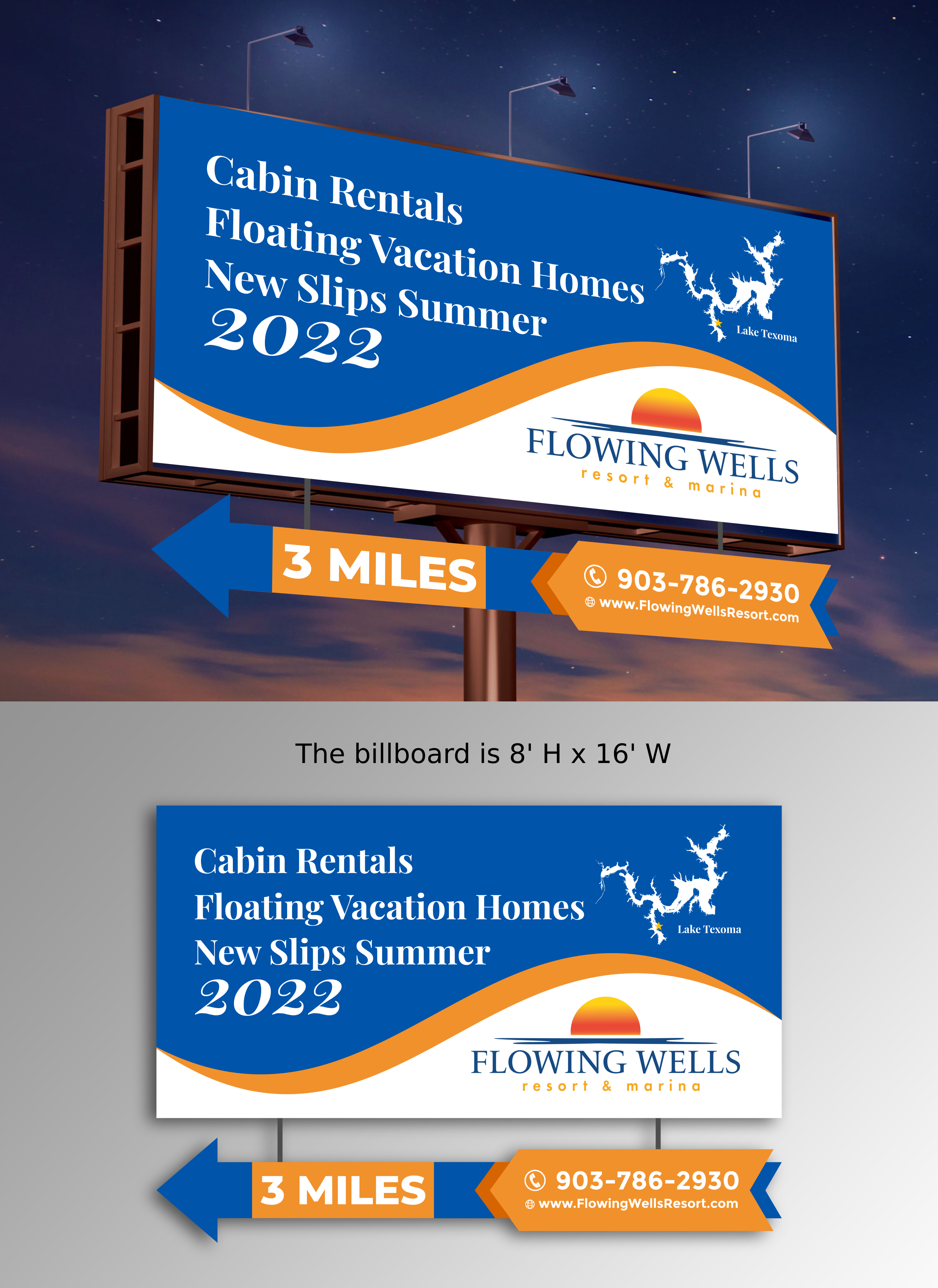 Diseño de Cartelera por ecorokerz para Flowing Wells Resort & Marina | Diseño #28544834