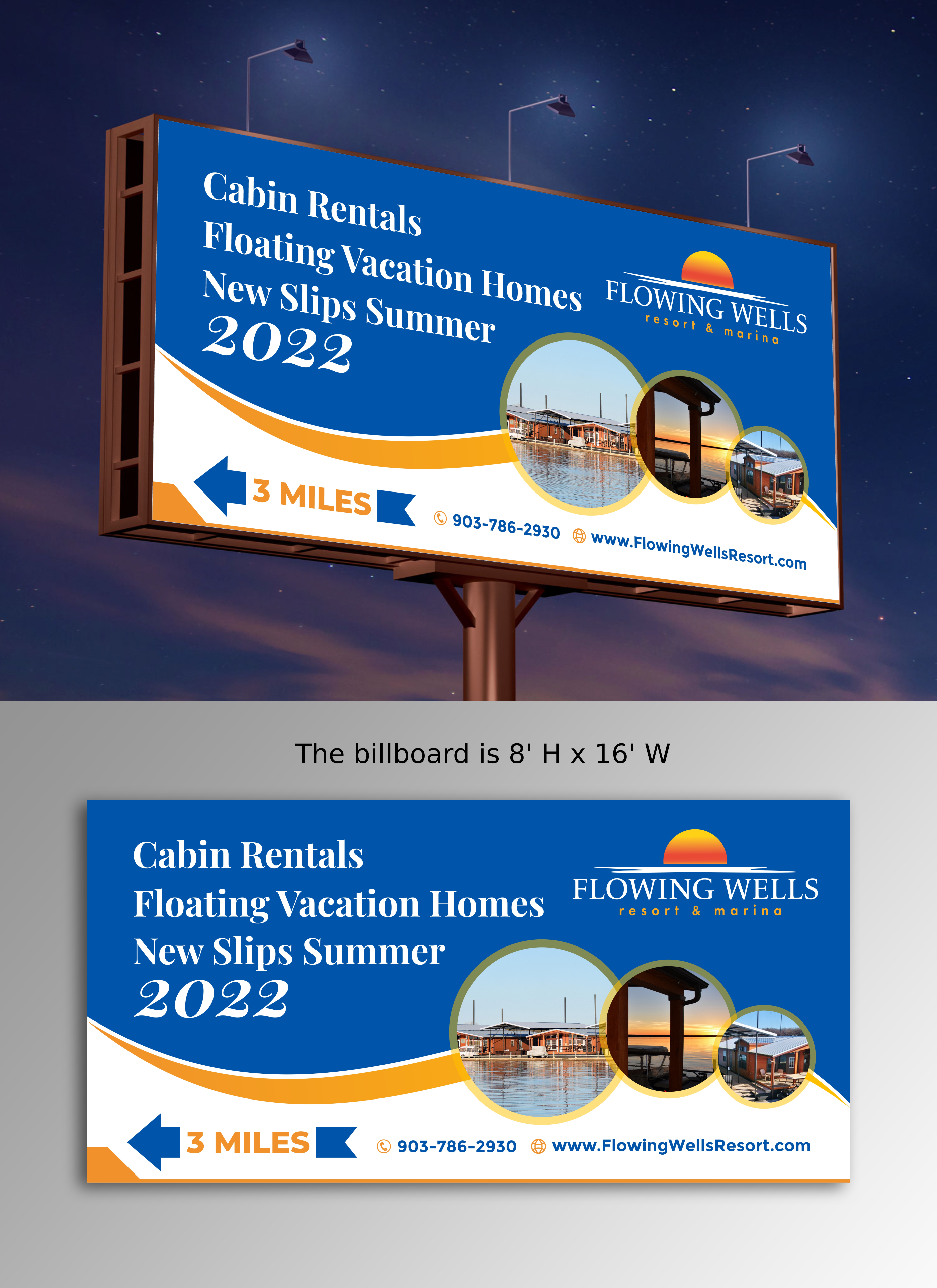 Billboard Design by ecorokerz for Flowing Wells Resort & Marina | Design #28544835