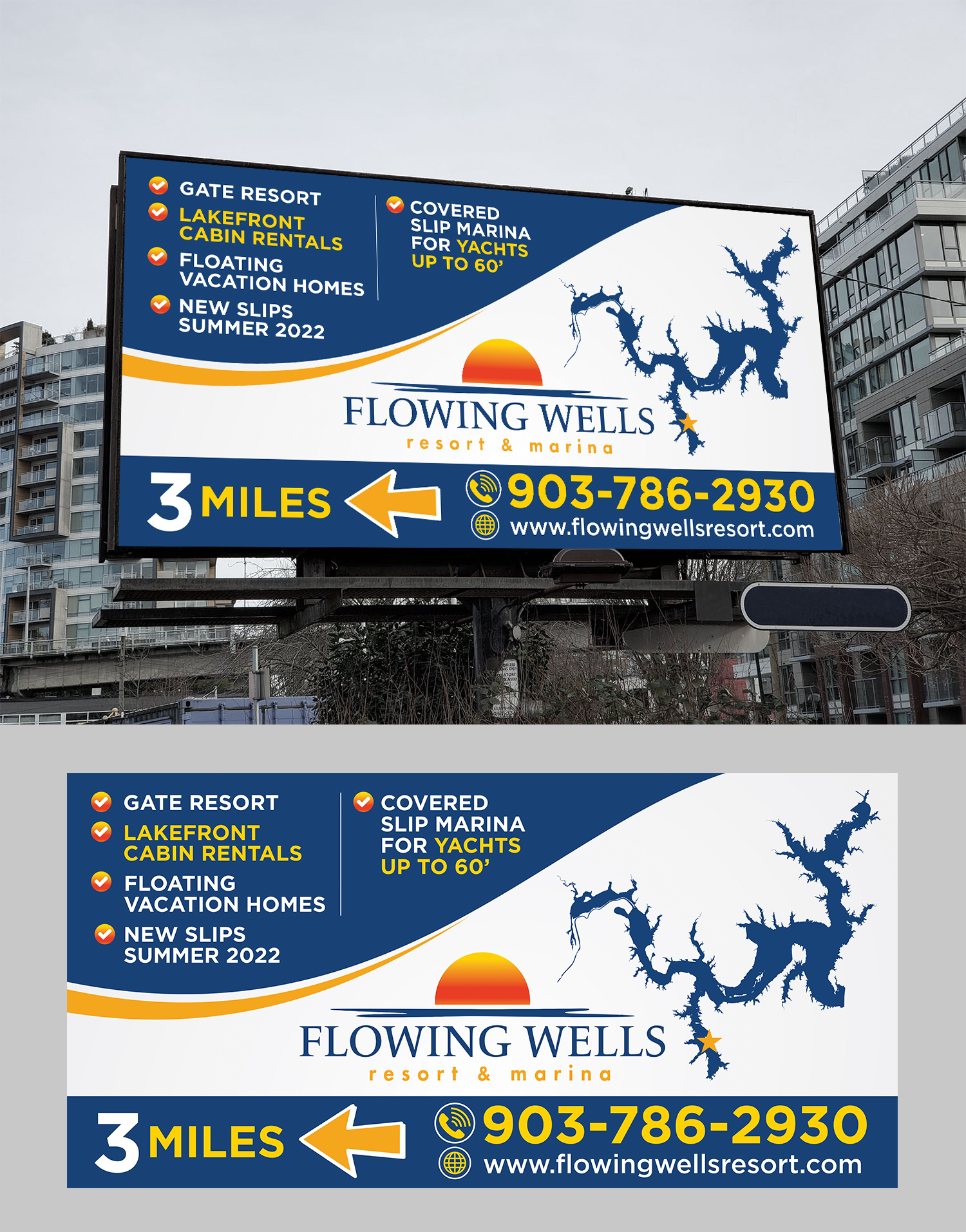 Billboard Design by Aurora:) for Flowing Wells Resort & Marina | Design #28544318
