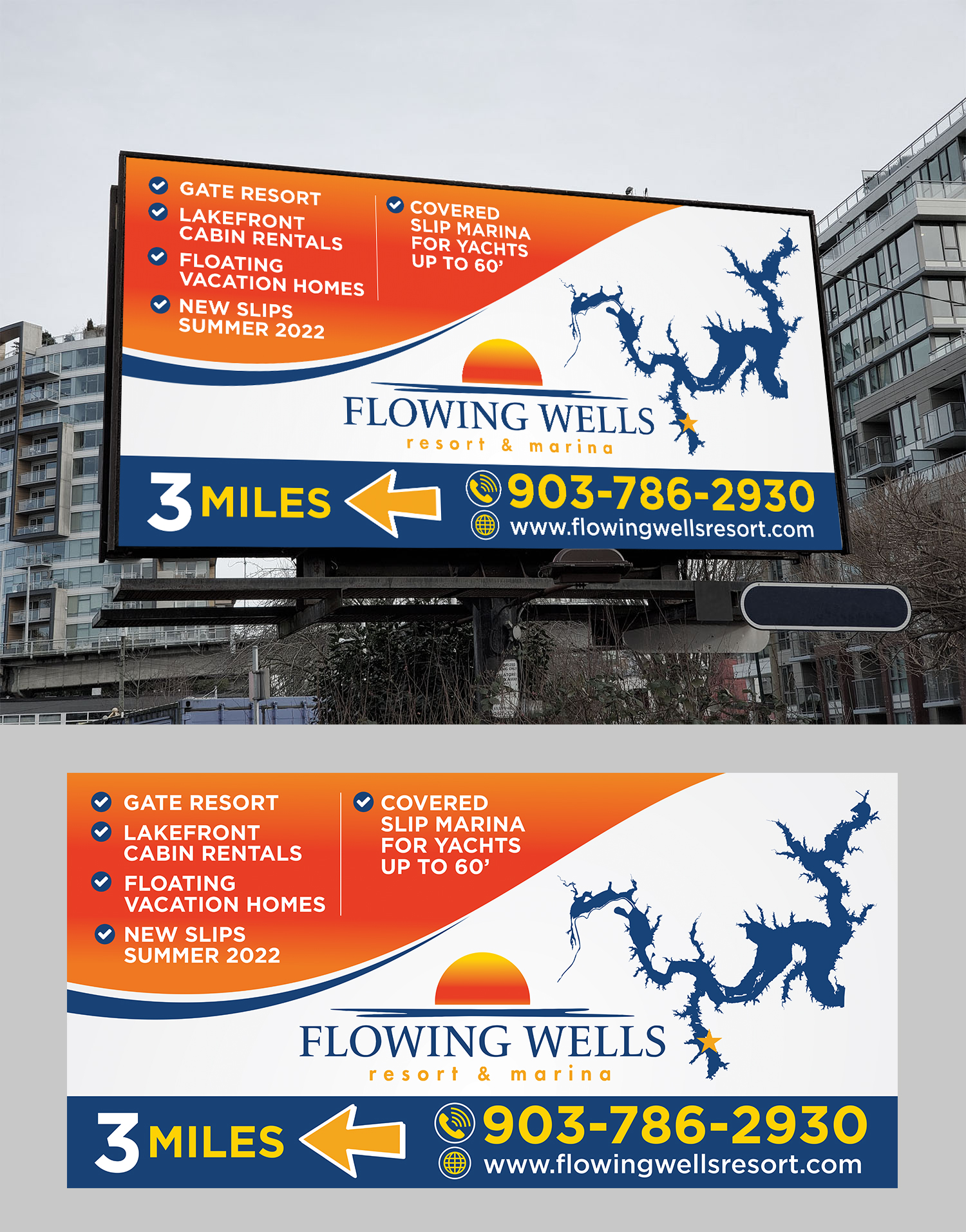 Billboard Design by Aurora:) for Flowing Wells Resort & Marina | Design #28544319