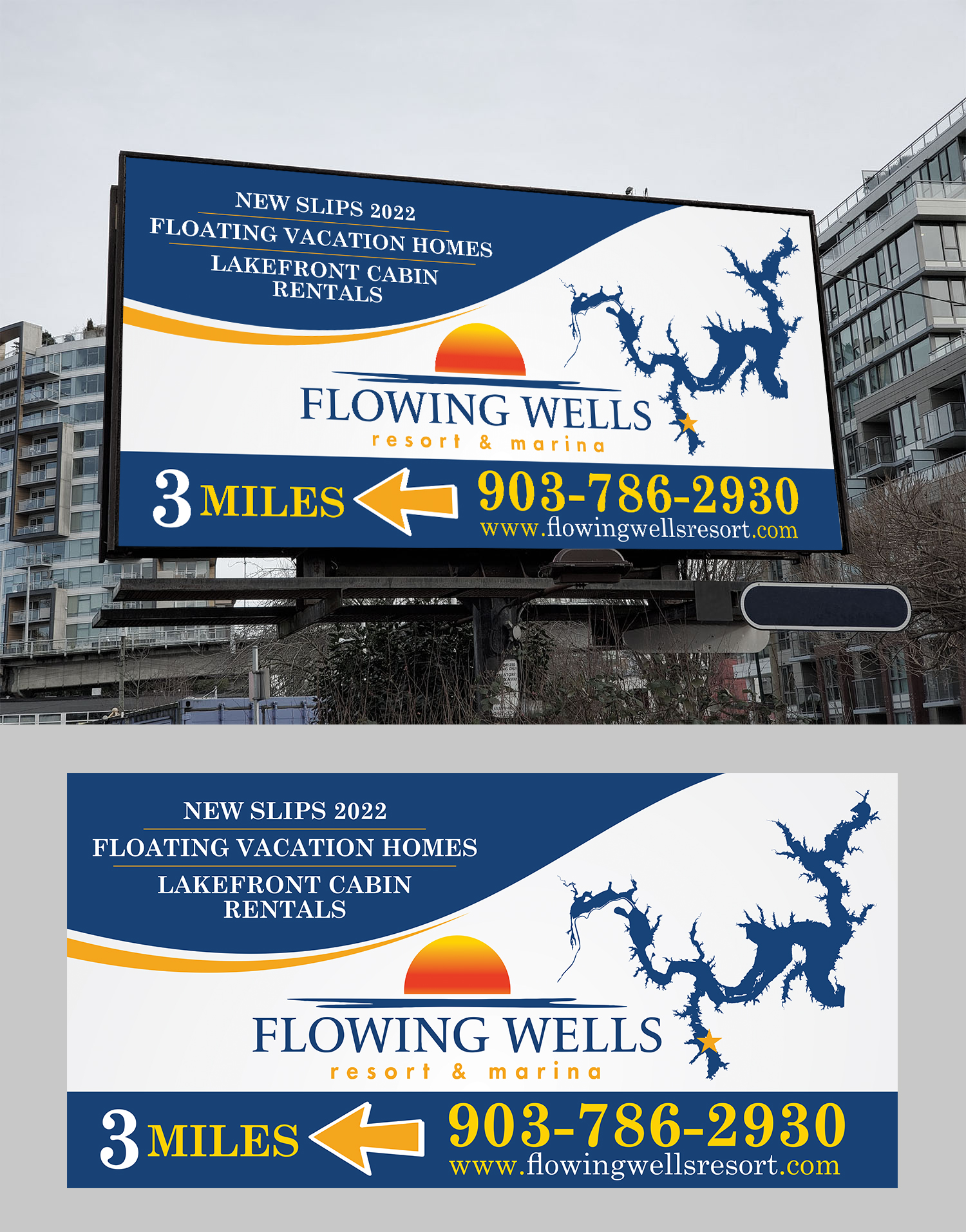 Billboard Design by Aurora:) for Flowing Wells Resort & Marina | Design #28548101