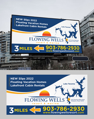 Flowing Wells Resort & Marina - Boat Slips, Cabin Rentals, Floating Vacation Homes, & More | Billboard Design by Aurora:)