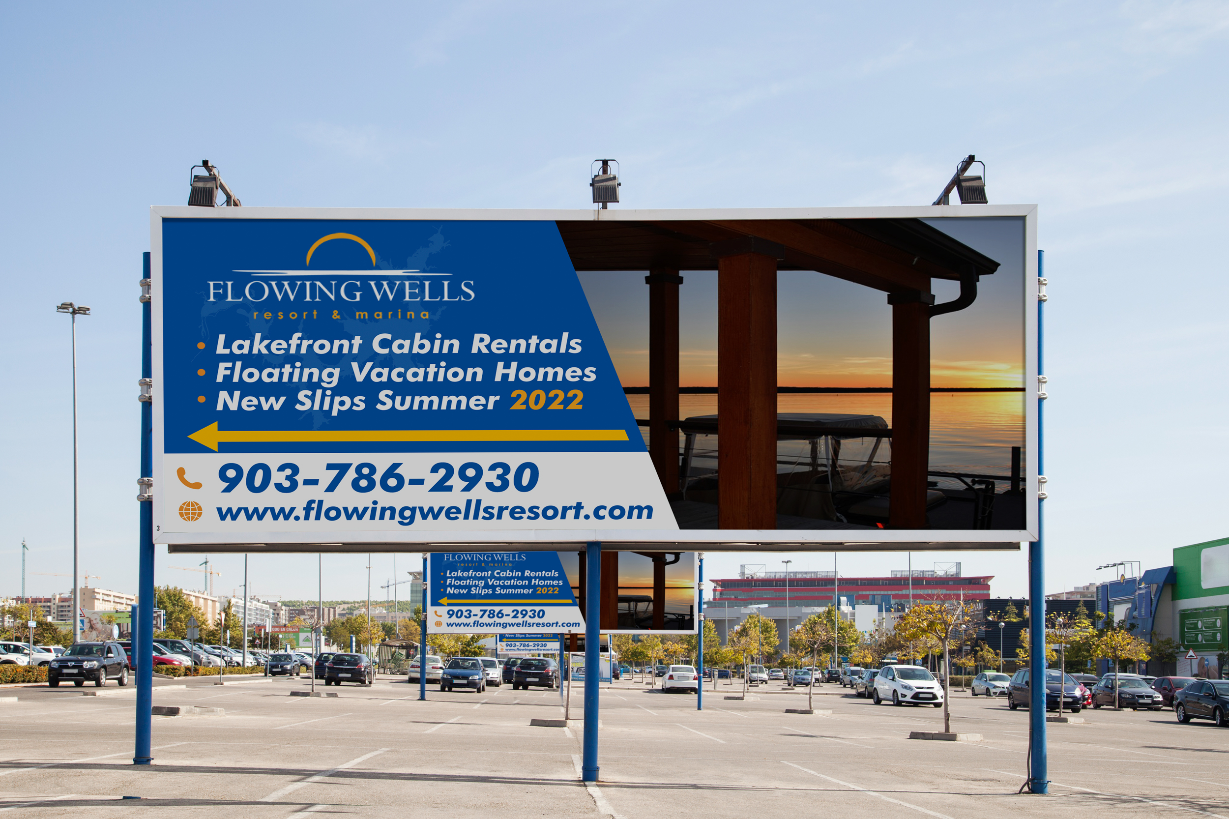 Billboard Design by u2square for Flowing Wells Resort & Marina | Design #28534963