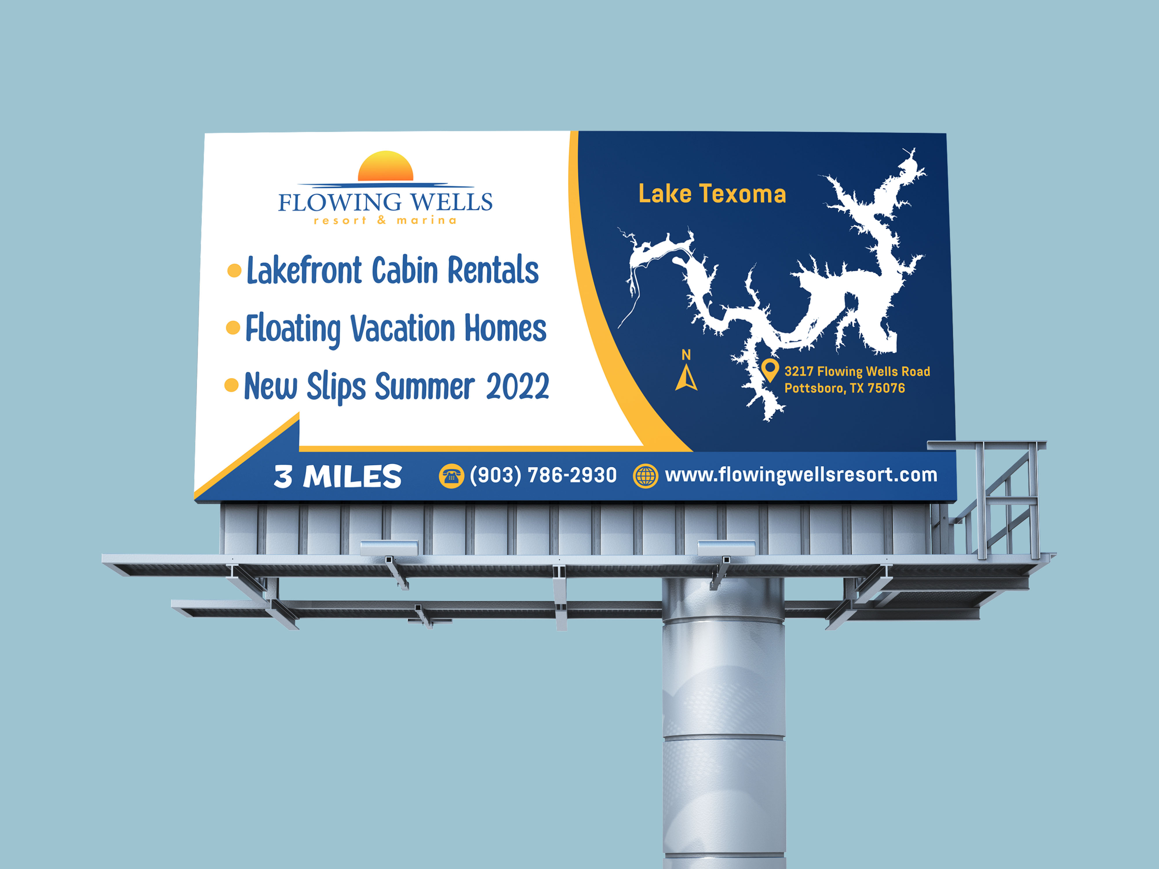 Billboard Design by RenCan for Flowing Wells Resort & Marina | Design #28536675