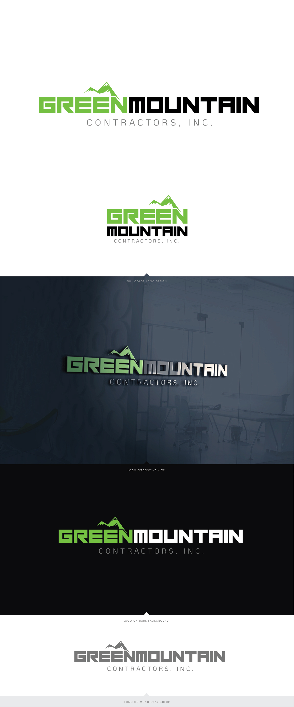 Logo Design by LaGregz for Green Mountain Contractors Inc. | Design #28555082