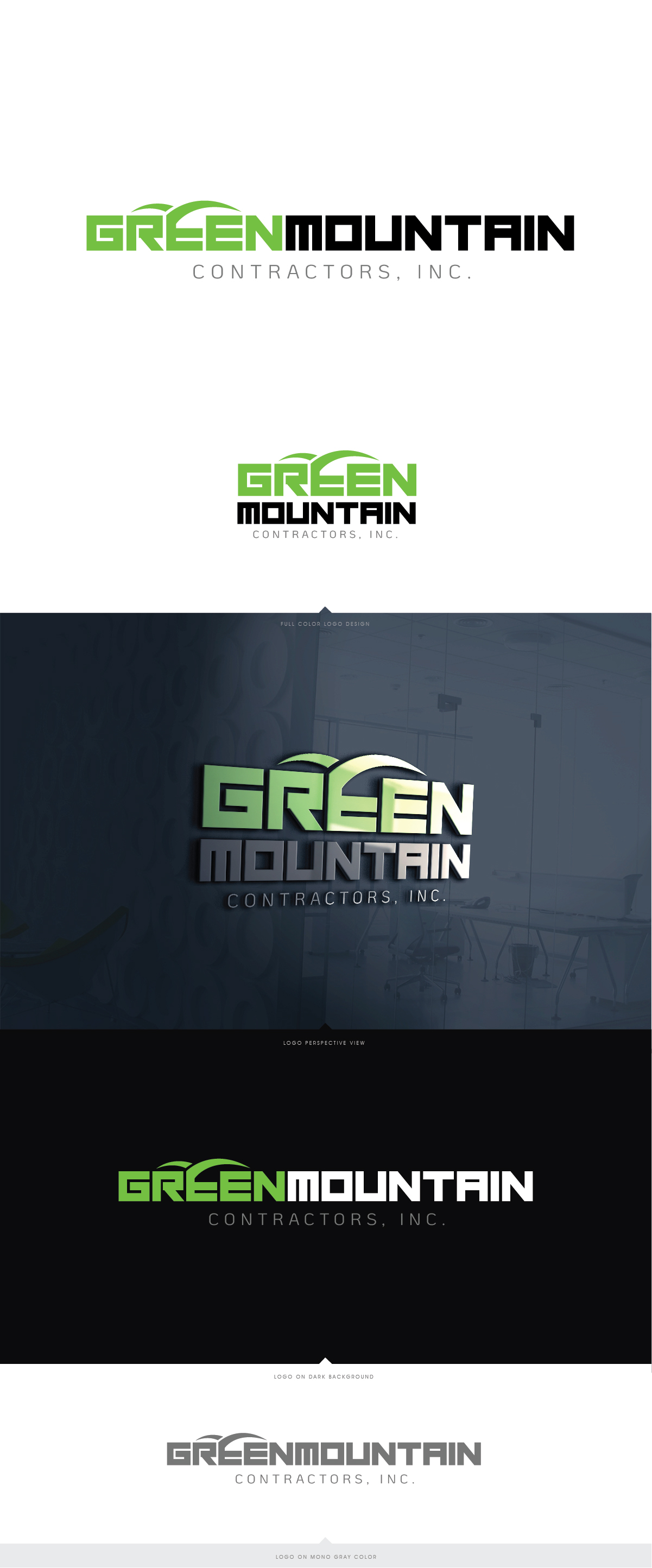 Logo Design by LaGregz for Green Mountain Contractors Inc. | Design #28555083