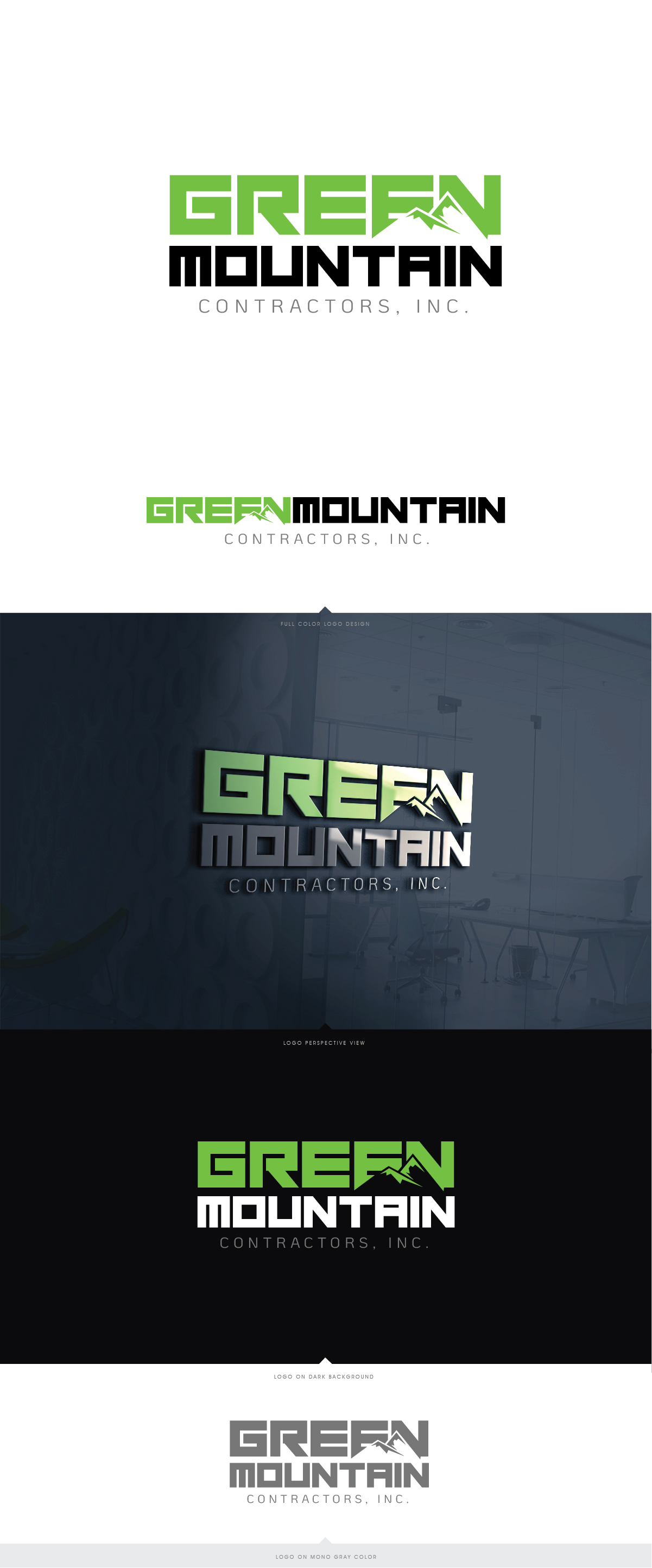 Logo Design by LaGregz for Green Mountain Contractors Inc. | Design #28555085