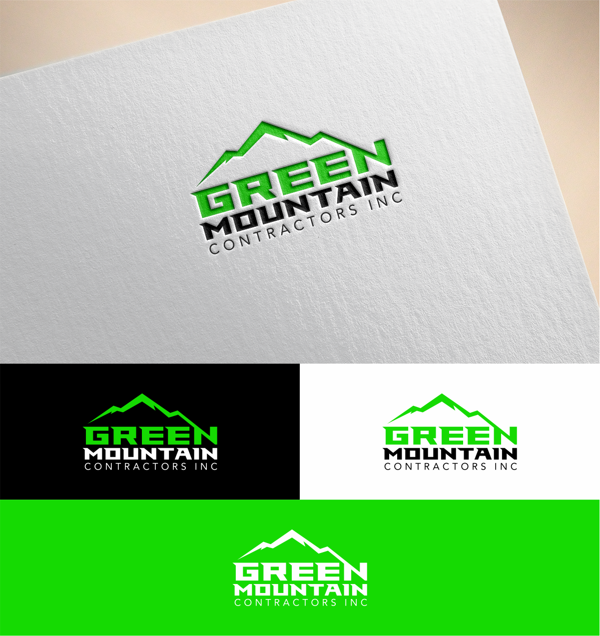 Diseño de Logo por good.dsgn para Green Mountain Contractors Inc. | Diseño: #28542734