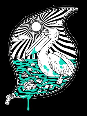 Diseño underground psicodélico ya esbozado para marca de ropa | Illustration Design by lucsquame