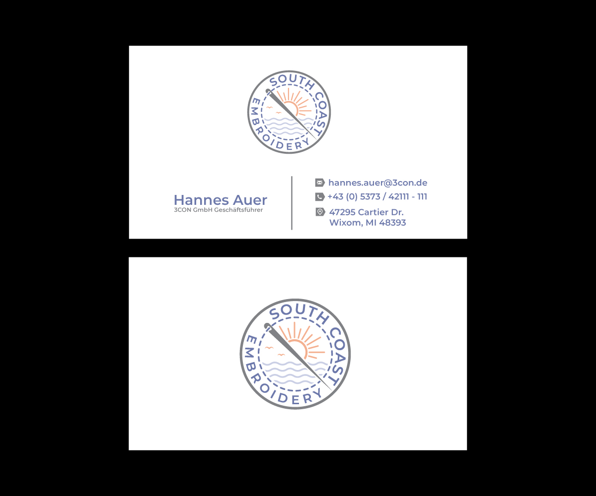 Business Card Design by jonkonrad for South Coast Embroidery LTD | Design #28555695
