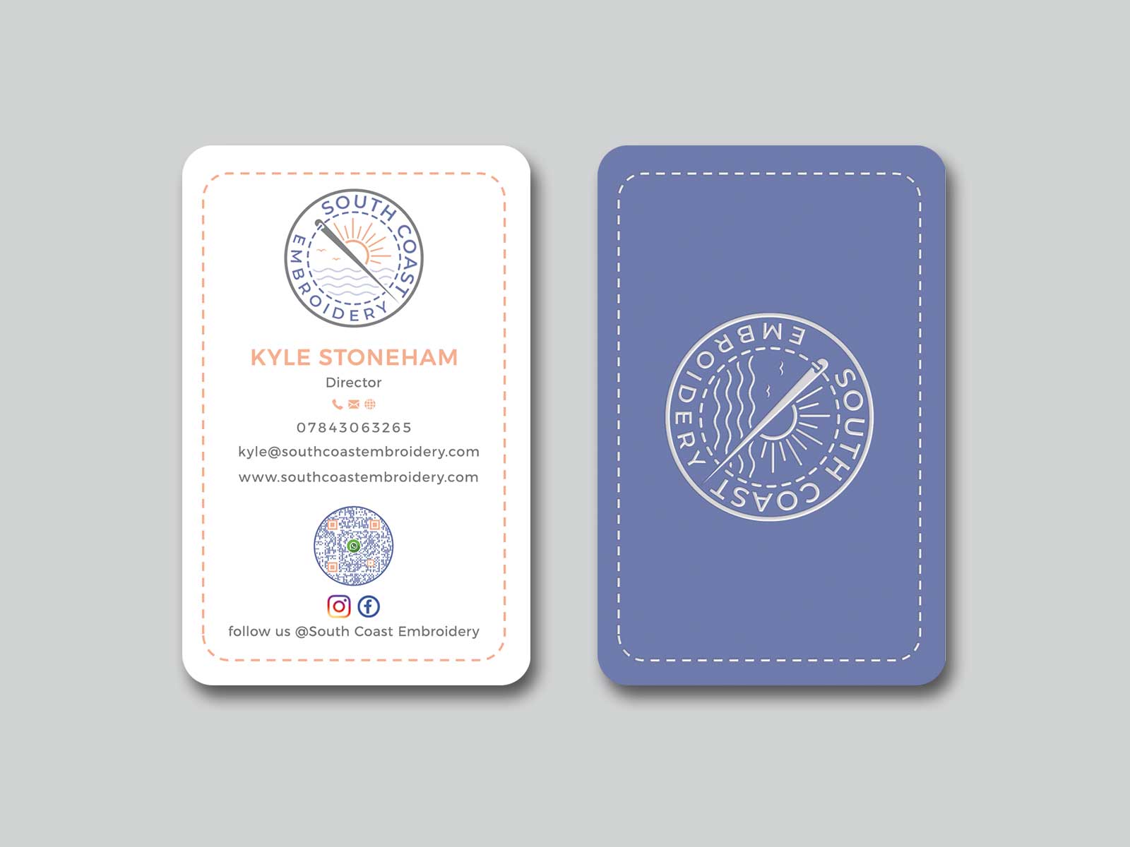 Business Card Design by Creative Moon Design for South Coast Embroidery LTD | Design #28614019