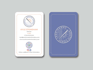 Business Card Design by Creative Moon Design for South Coast Embroidery LTD | Design: #28614019