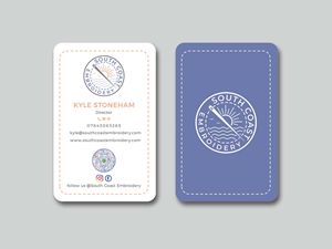 Business Card Design by Creative Moon Design for South Coast Embroidery LTD | Design: #28614020