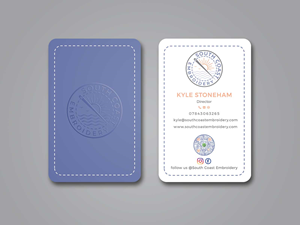 Business Card Design by Creative Moon Design for South Coast Embroidery LTD | Design: #28614578