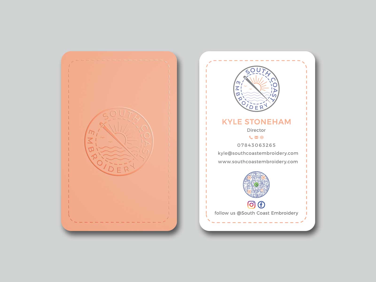 Business Card Design by Creative Moon Design for South Coast Embroidery LTD | Design #28614580