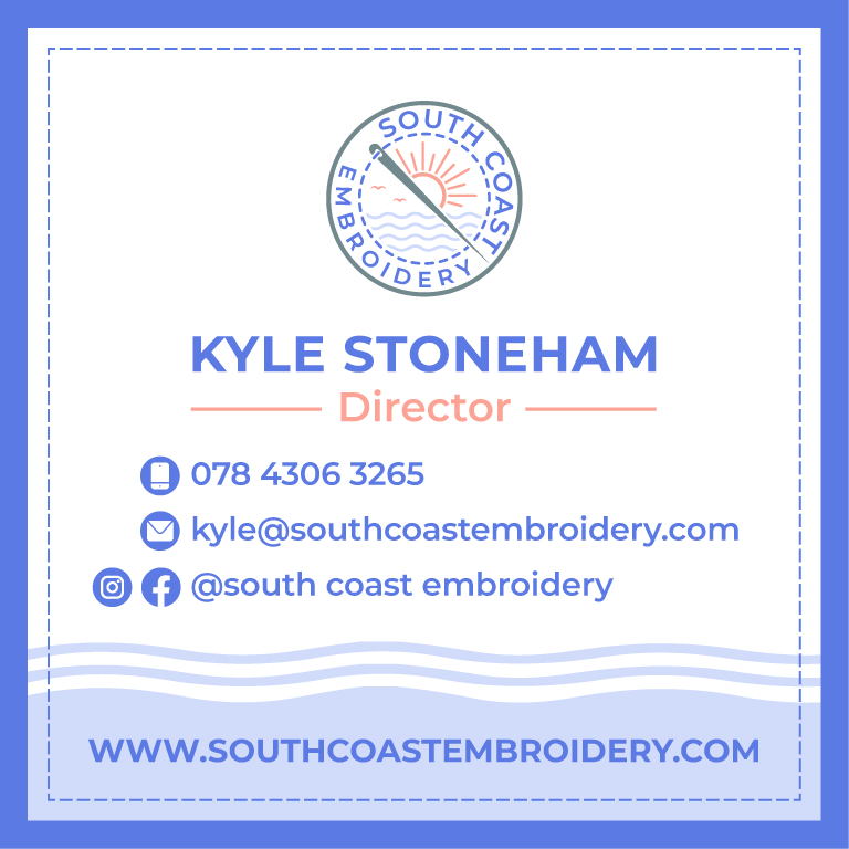 Business Card Design by MarkoE for South Coast Embroidery LTD | Design #28609689
