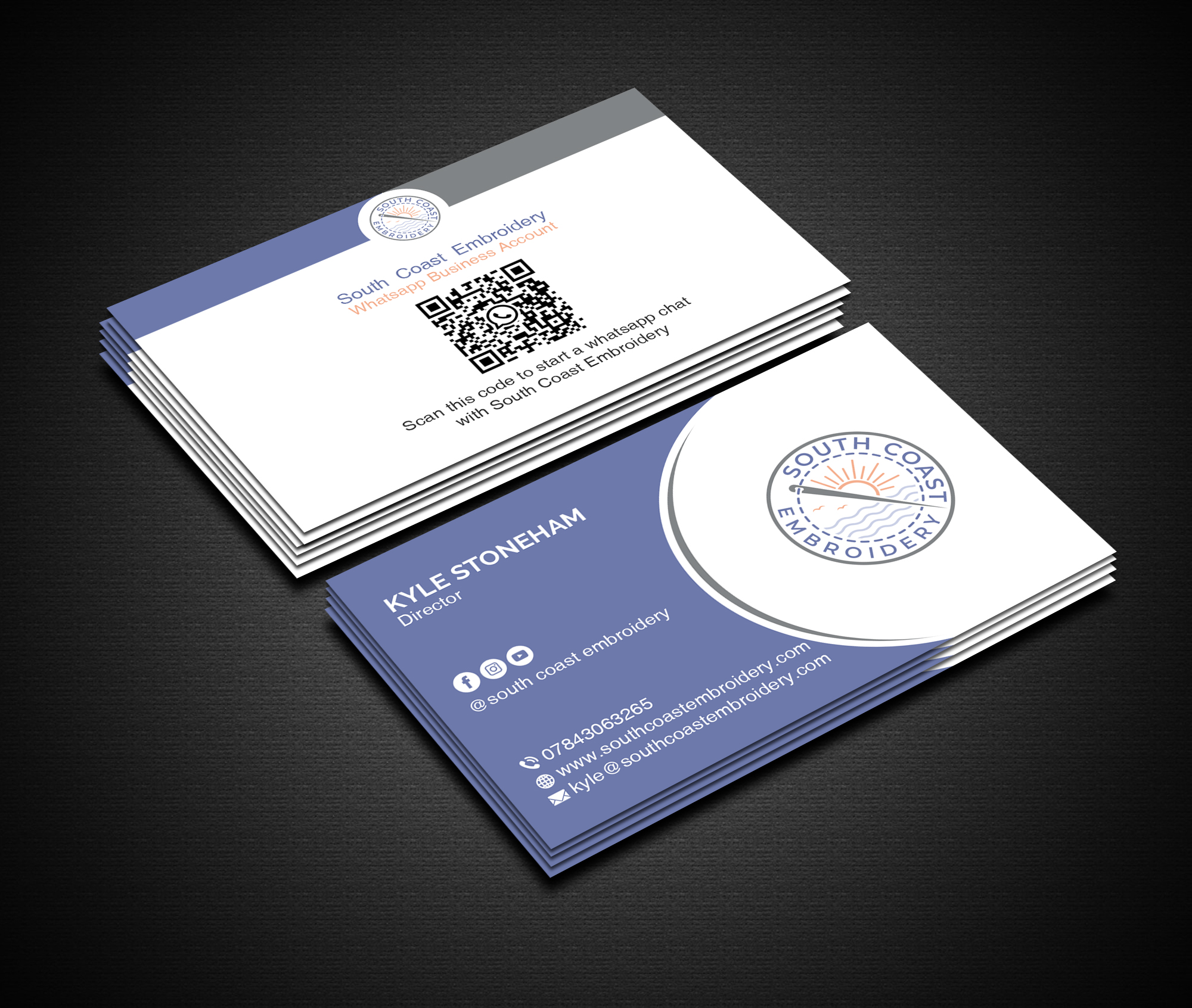 Business Card Design by Creations Box 2015 for South Coast Embroidery LTD | Design #28599720