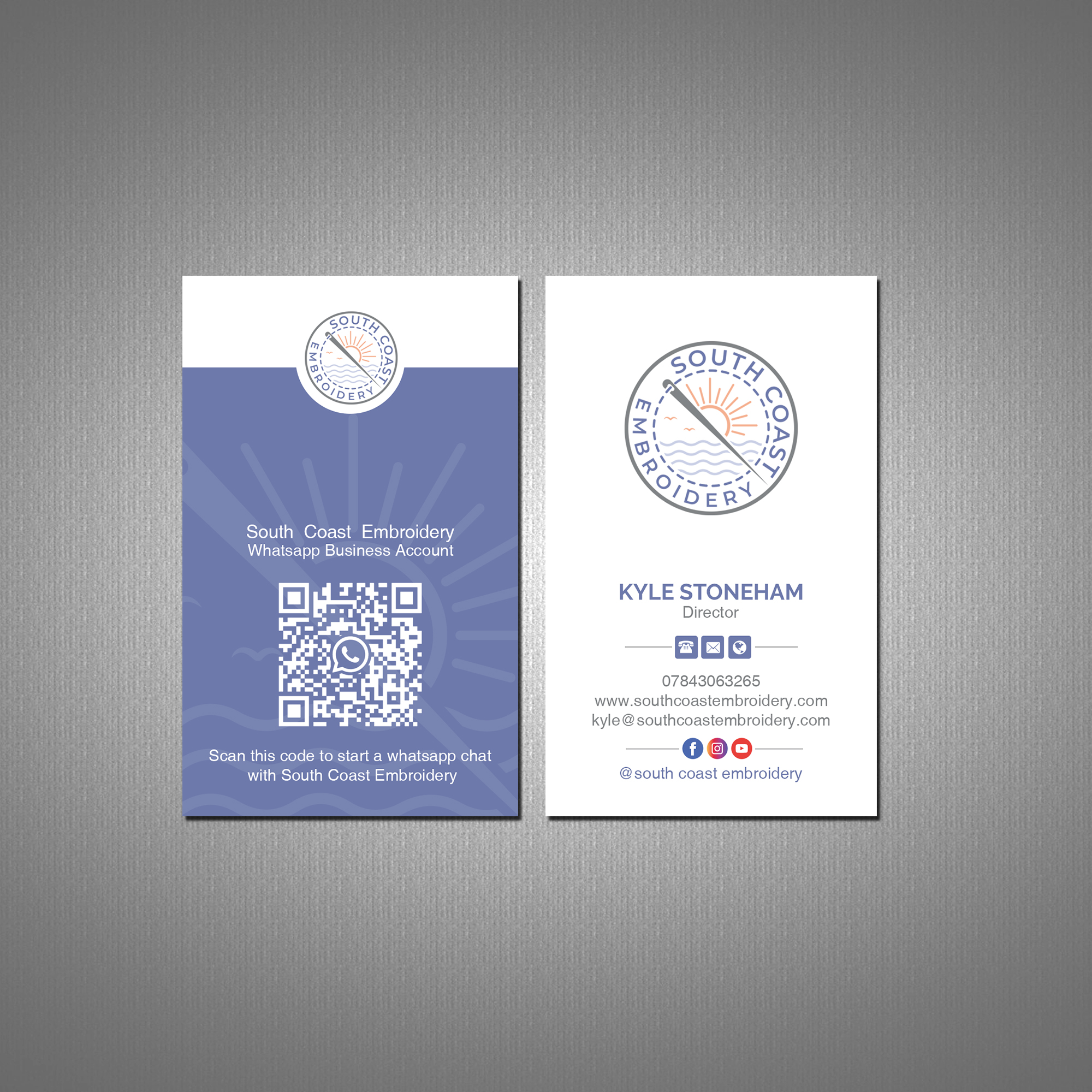 Business Card Design by Creations Box 2015 for South Coast Embroidery LTD | Design #28603983
