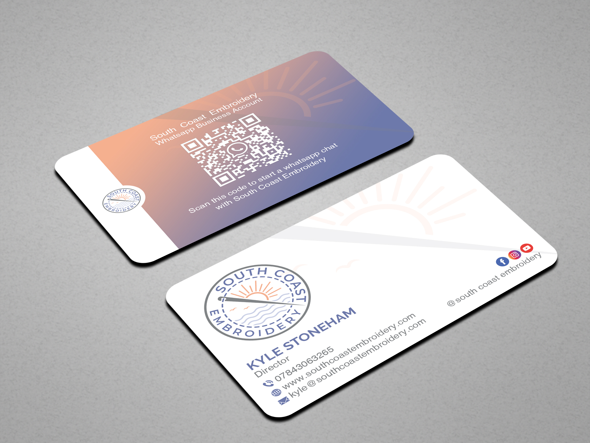 Business Card Design by Creations Box 2015 for South Coast Embroidery LTD | Design #28603988