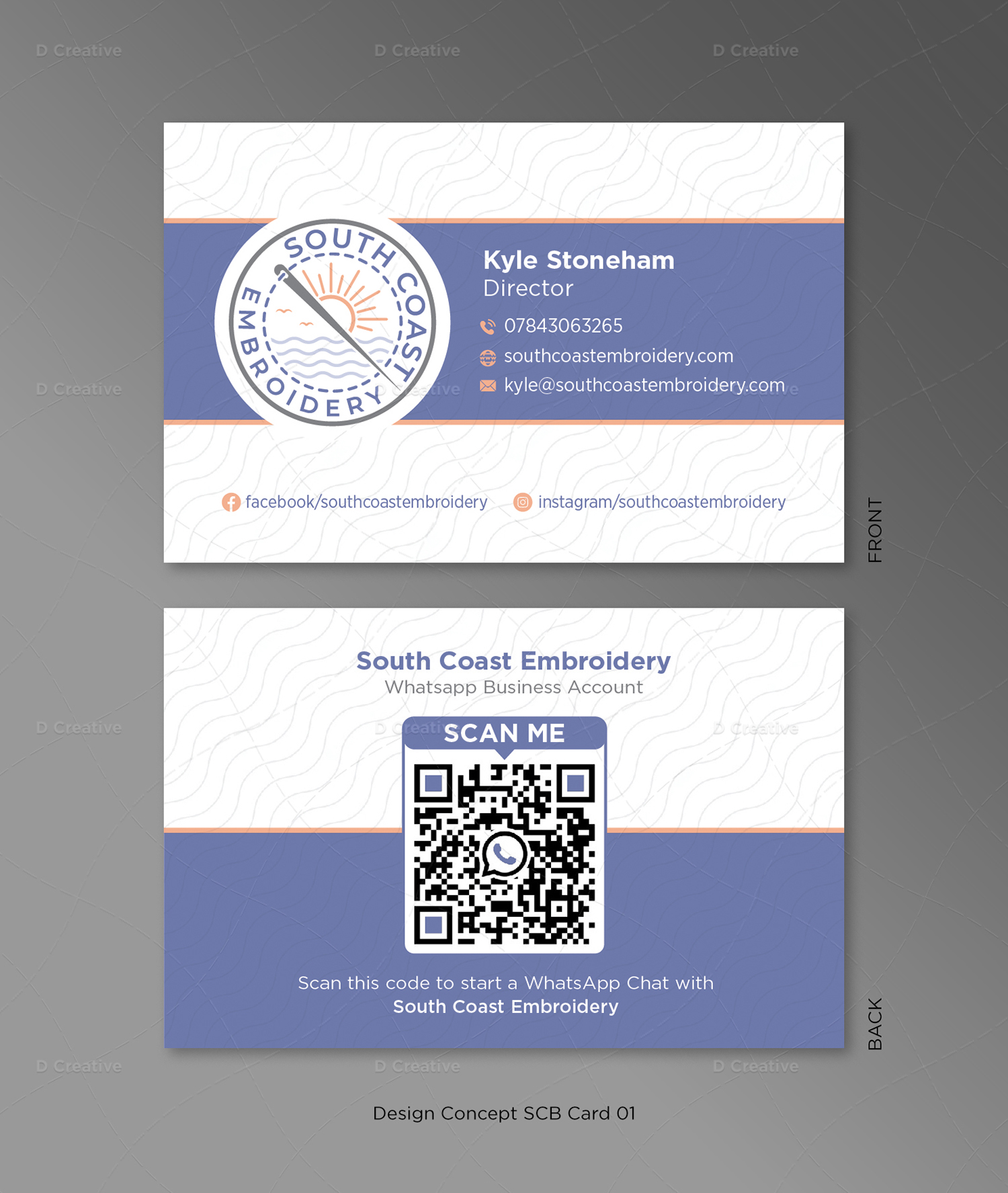 Visitenkarten-Design von D Creative für South Coast Embroidery LTD | Design #28591347