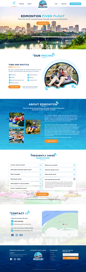Website for Edmonton River Float | Web Design by Blue Sparrow
