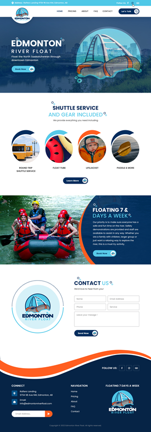 Website for Edmonton River Float | Web Design by sai.designer87