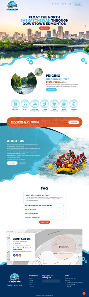 Website for Edmonton River Float | Web Design par nzdesigners