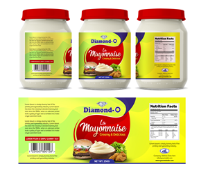 Mayonnaise Label on glass jar with red cap design | Diseño Gráfico por ARTOGRAPHY
