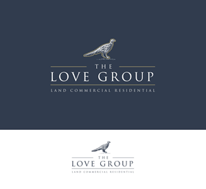 (underneath logo)(line 1) THE LOVE GROUP (line 2) LAND COMMERCIAL RESIDENTIAL (three words separated by a vertical line or other). | Logo-Design von Yummy Art