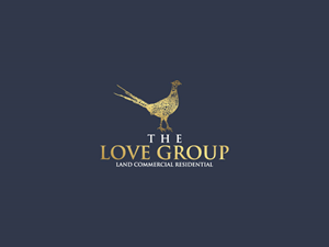 (underneath logo)(line 1) THE LOVE GROUP (line 2) LAND COMMERCIAL RESIDENTIAL (three words separated by a vertical line or other). | Logo-Design von adnan001 2