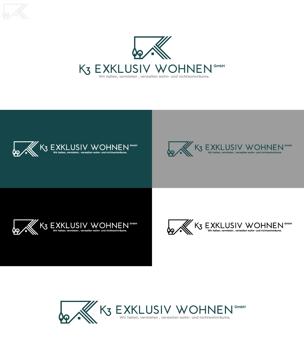 Logo Design by SpaGGy for K3 Exklusiv Wohnen GmbH | Design #28590230