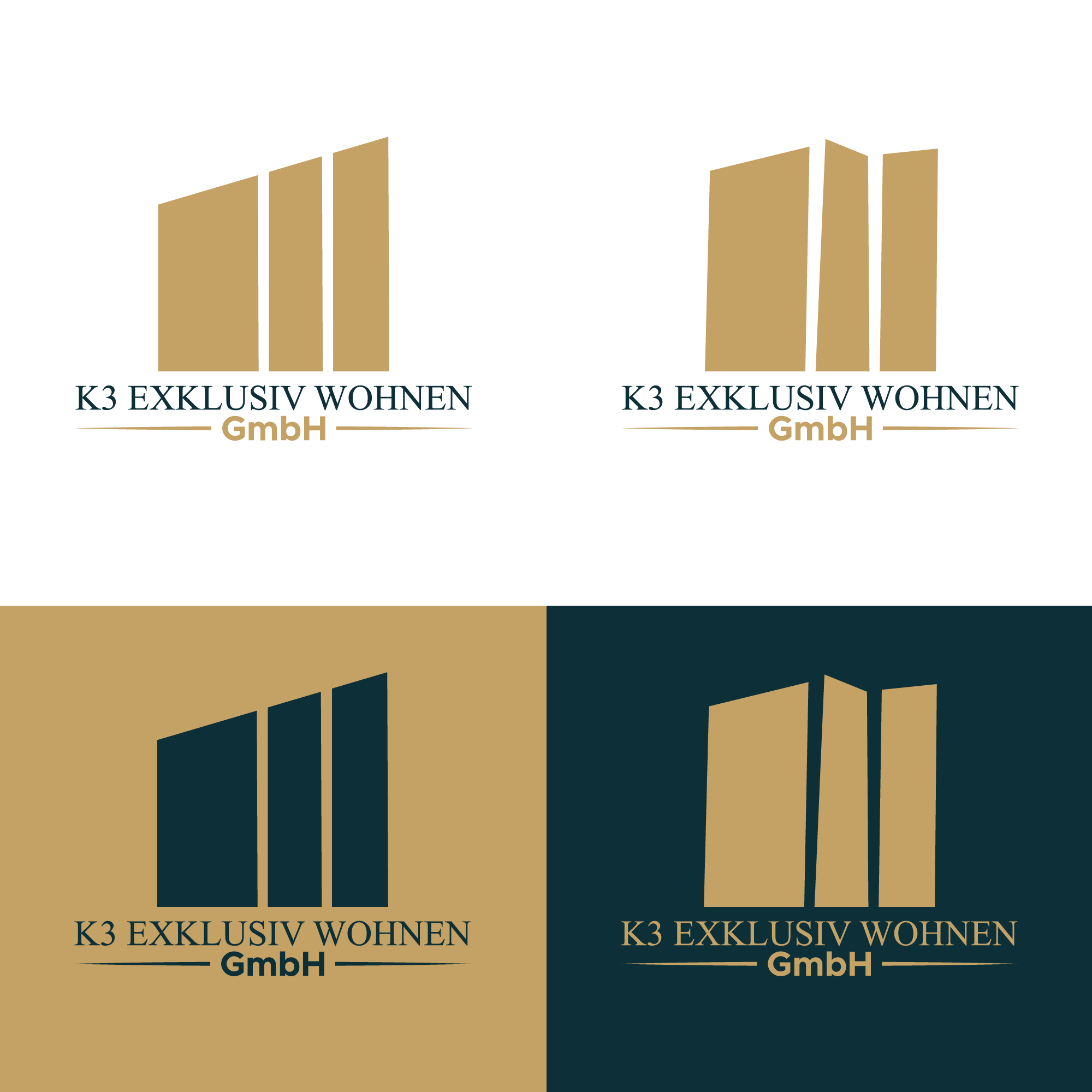 Logo Design by Zak deZign for K3 Exklusiv Wohnen GmbH | Design #28580087