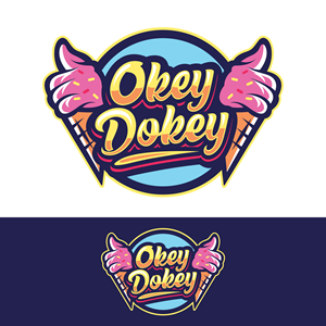 Okey Dokey is the main text  ...we may add word Ice Cream but focus should be on the Okey Dokey text | Logo Design by EDR Grafix