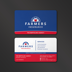 Visitenkarten-Design von Vishwa Basnayake für Farmers Insurance - The Bertolino Agency  | Design: #28577608