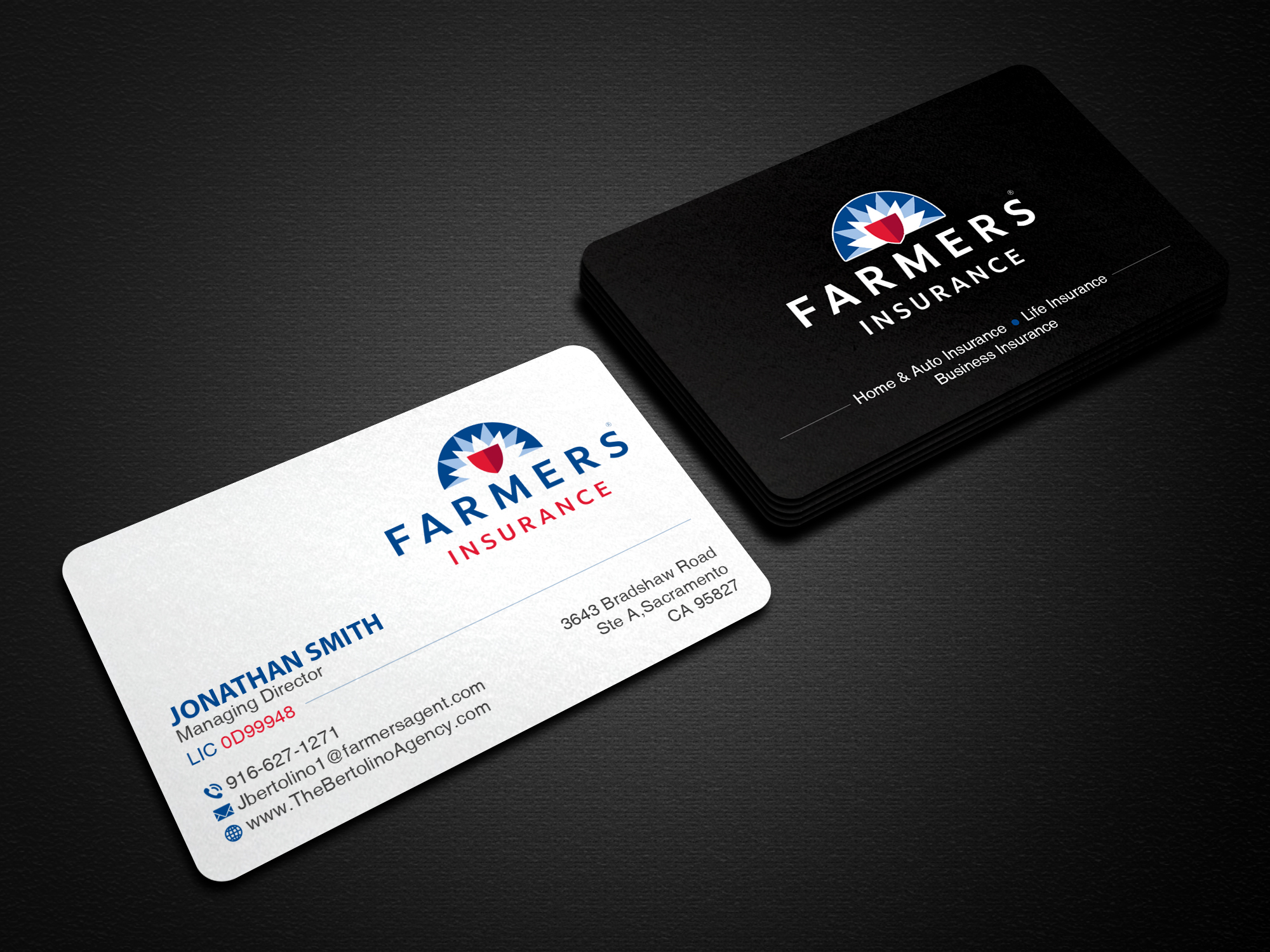 Business Card Design by Creations Box 2015 for Farmers Insurance - The Bertolino Agency  | Design #28580141