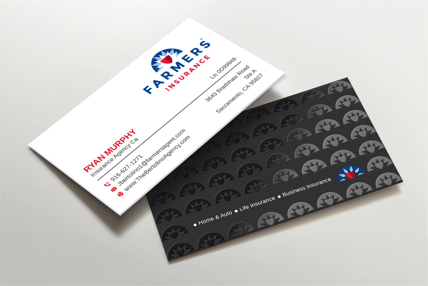 Visitenkarten-Design von LAXMI DESIGNHUB für Farmers Insurance - The Bertolino Agency  | Design #28577575