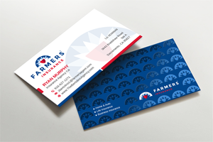 Farmers insurance business card design | Diseño de Tarjeta de Presentación por LAXMI DESIGNHUB