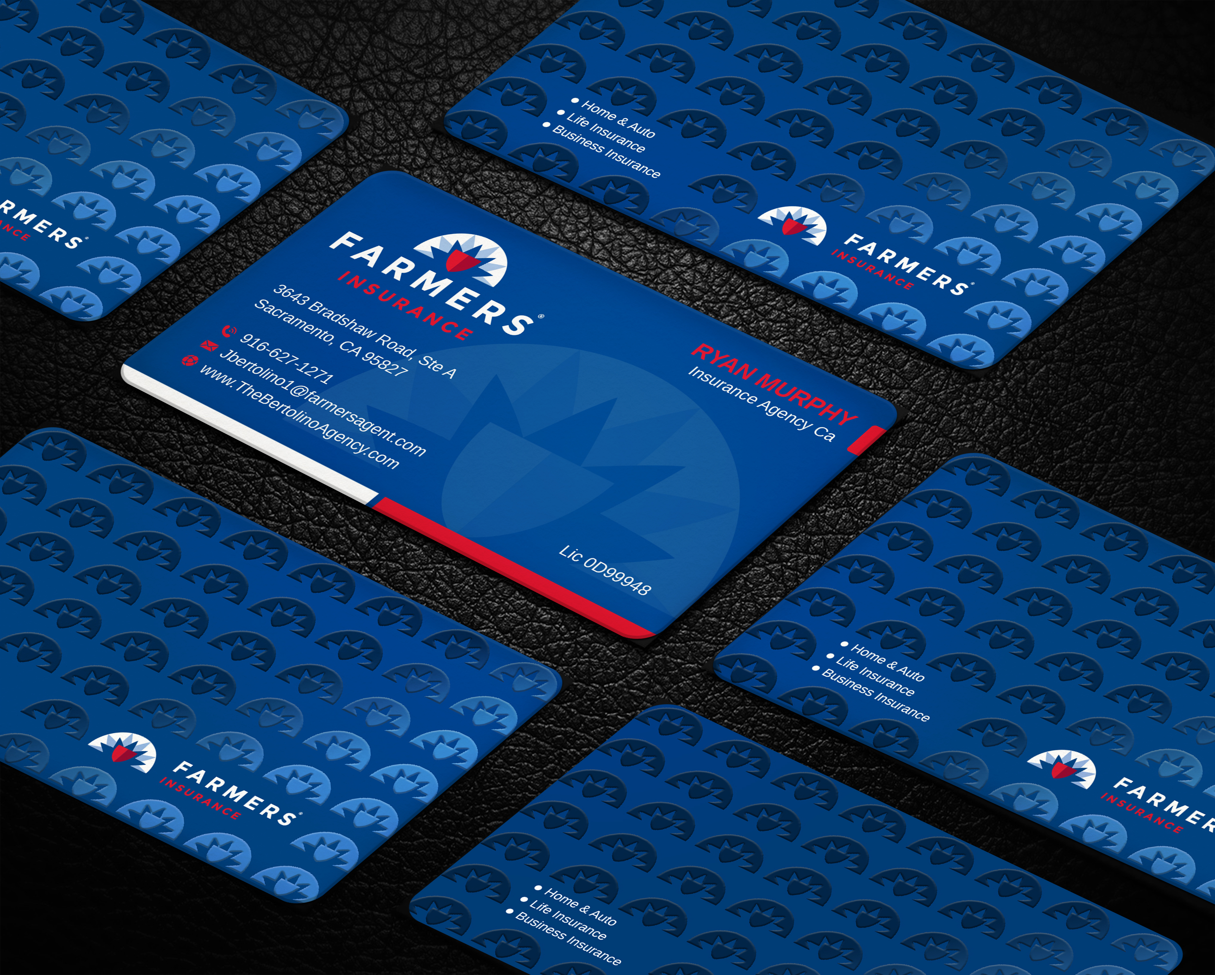 Business Card Design by LAXMI DESIGNHUB for Farmers Insurance - The Bertolino Agency  | Design #28583967