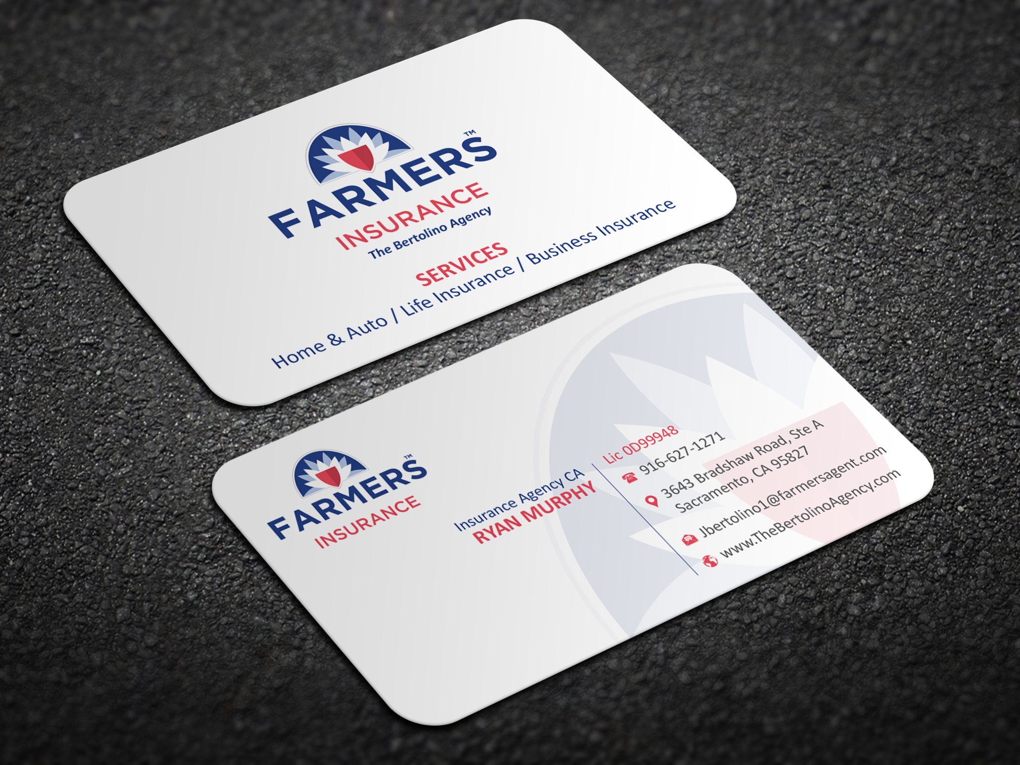 Visitenkarten-Design von Magic of Art für Farmers Insurance - The Bertolino Agency  | Design #28578182