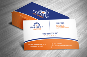 Visitenkarten-Design von Cre@8ive.Colors für Farmers Insurance - The Bertolino Agency  | Design: #28581221