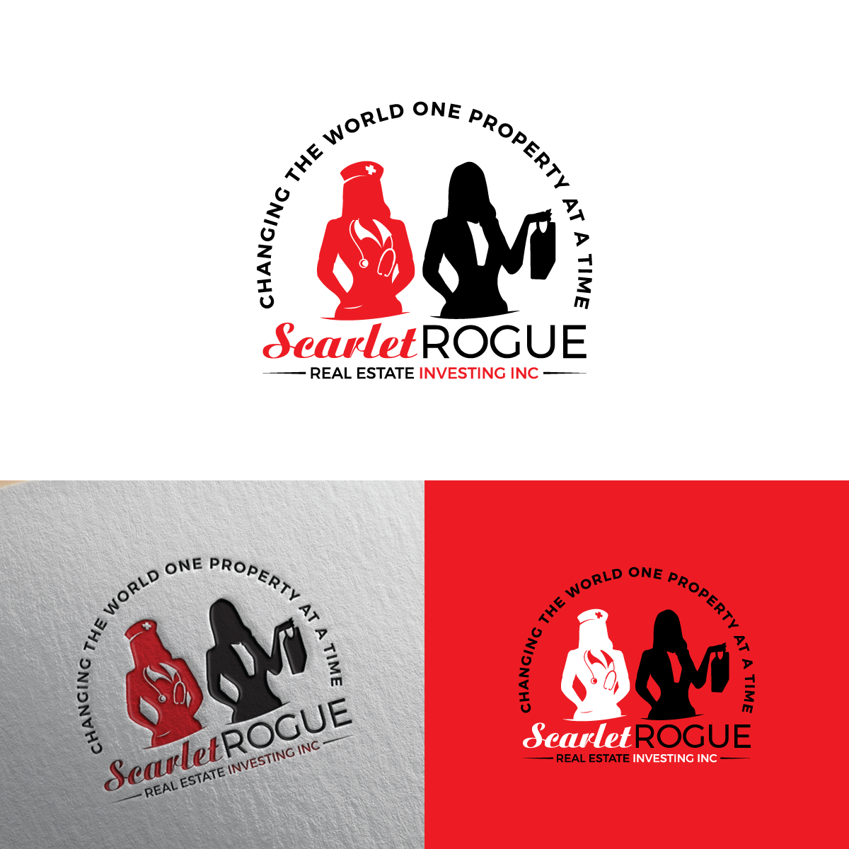 Logo Design by Ellene for Scarlet Rogue Real Estate Investing Inc  | Design #28701893