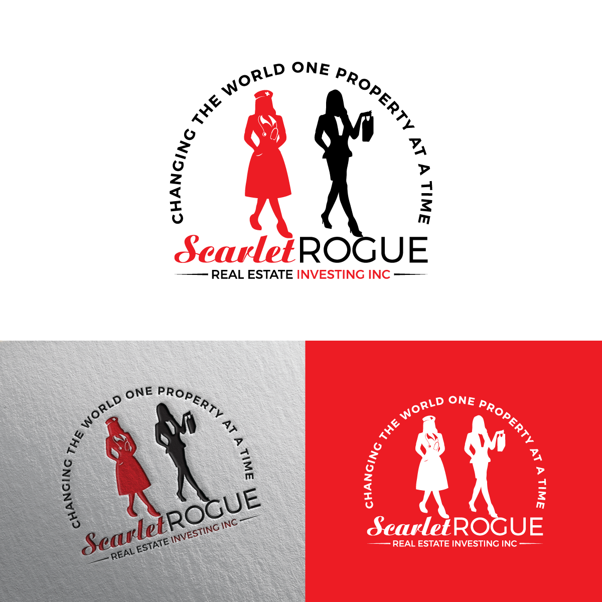 Logo Design by Ellene for Scarlet Rogue Real Estate Investing Inc  | Design #28701894