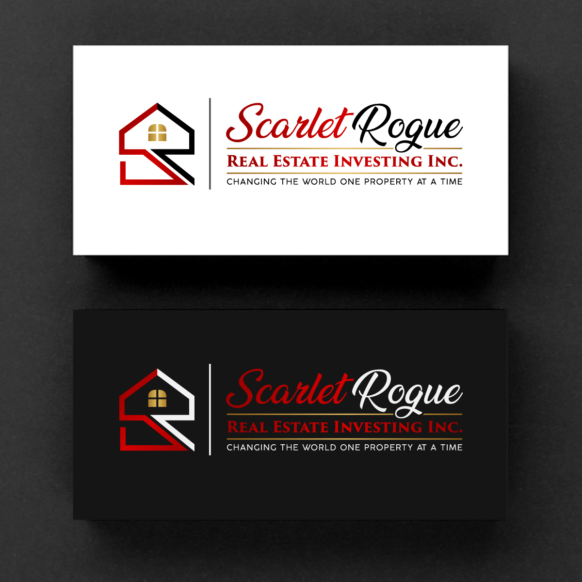Logo Design by Rueell Artss for Scarlet Rogue Real Estate Investing Inc  | Design #28829387