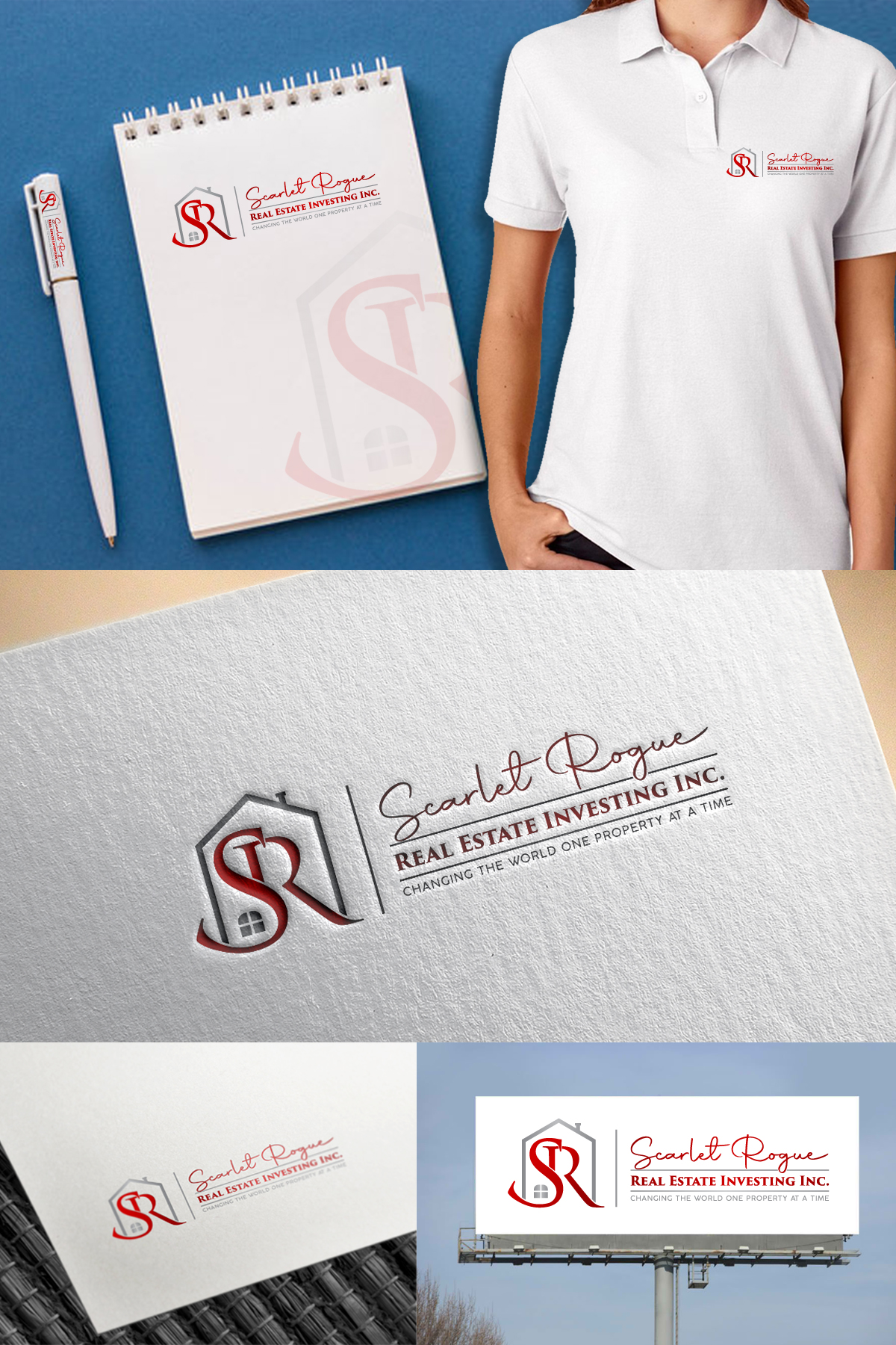 Logo Design by Rueell Artss for Scarlet Rogue Real Estate Investing Inc  | Design #28834416