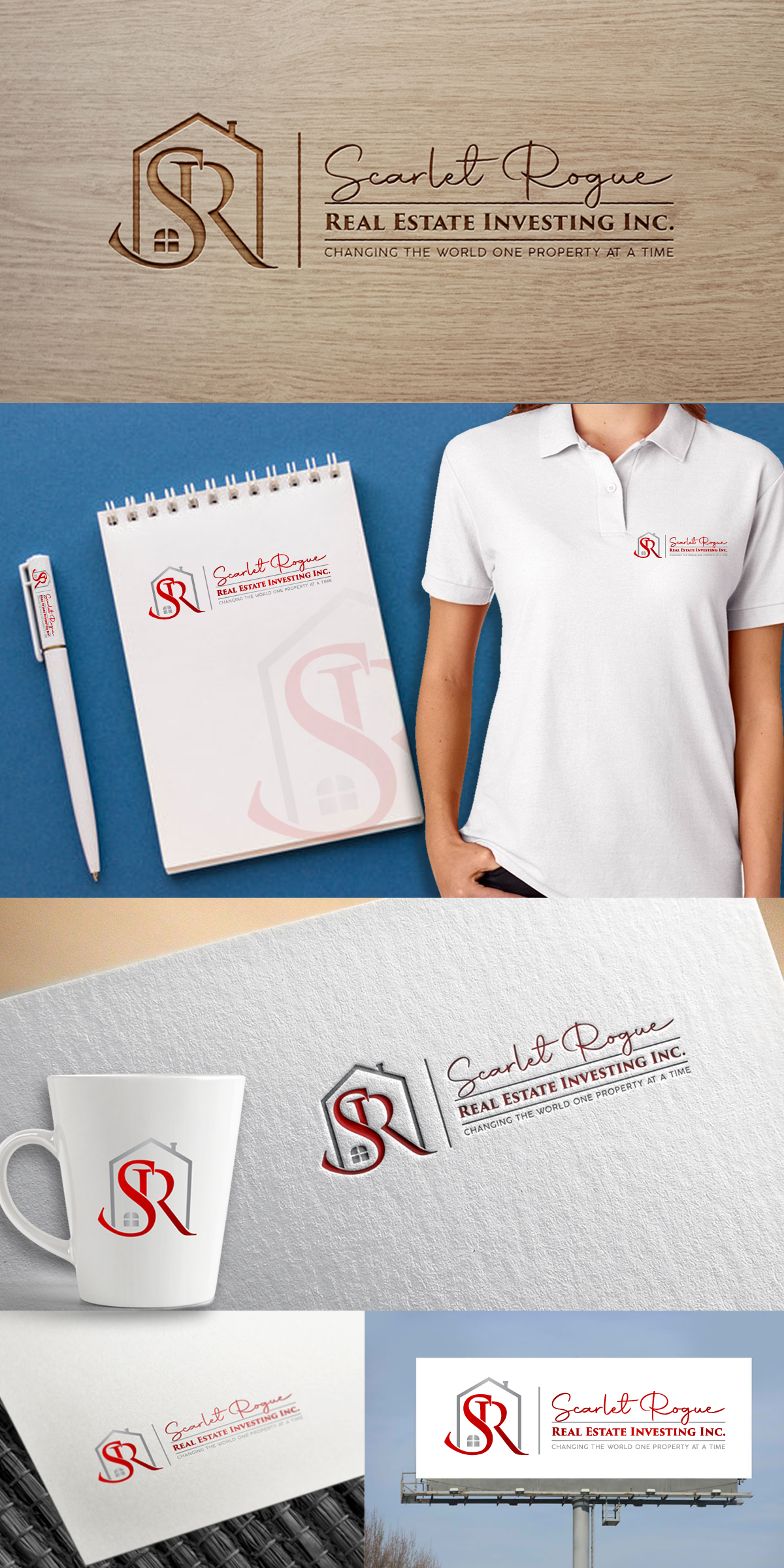 Logo Design by Rueell Artss for Scarlet Rogue Real Estate Investing Inc  | Design #28834439