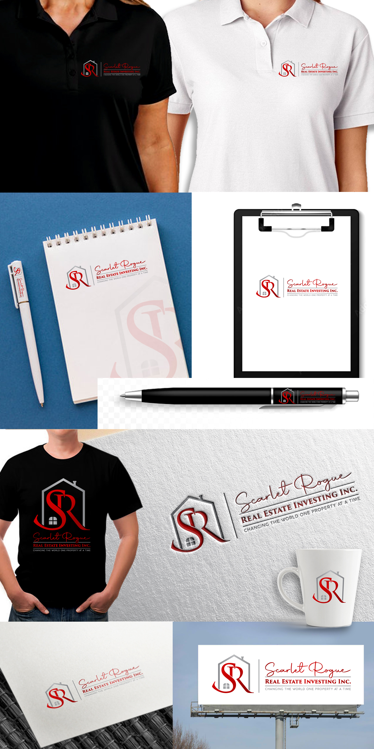 Logo Design by Rueell Artss for Scarlet Rogue Real Estate Investing Inc  | Design #28834942
