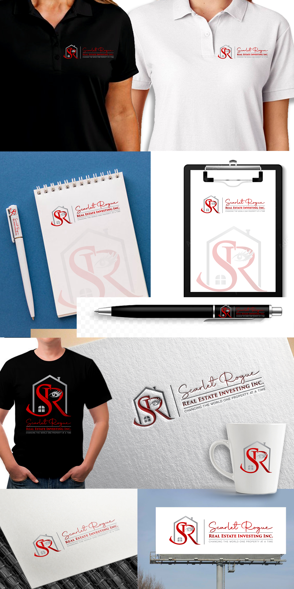 Logo Design by Rueell Artss for Scarlet Rogue Real Estate Investing Inc  | Design #28835631