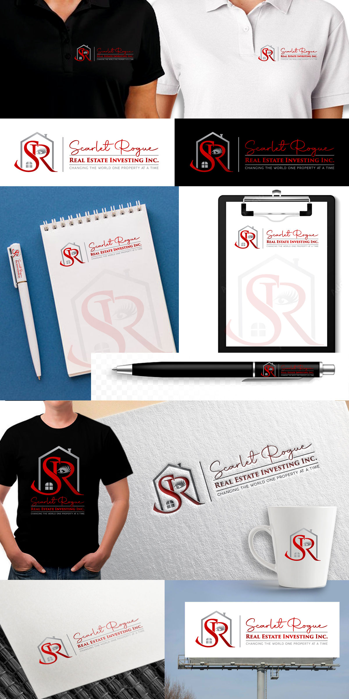 Logo Design by Rueell Artss for Scarlet Rogue Real Estate Investing Inc  | Design #28835831