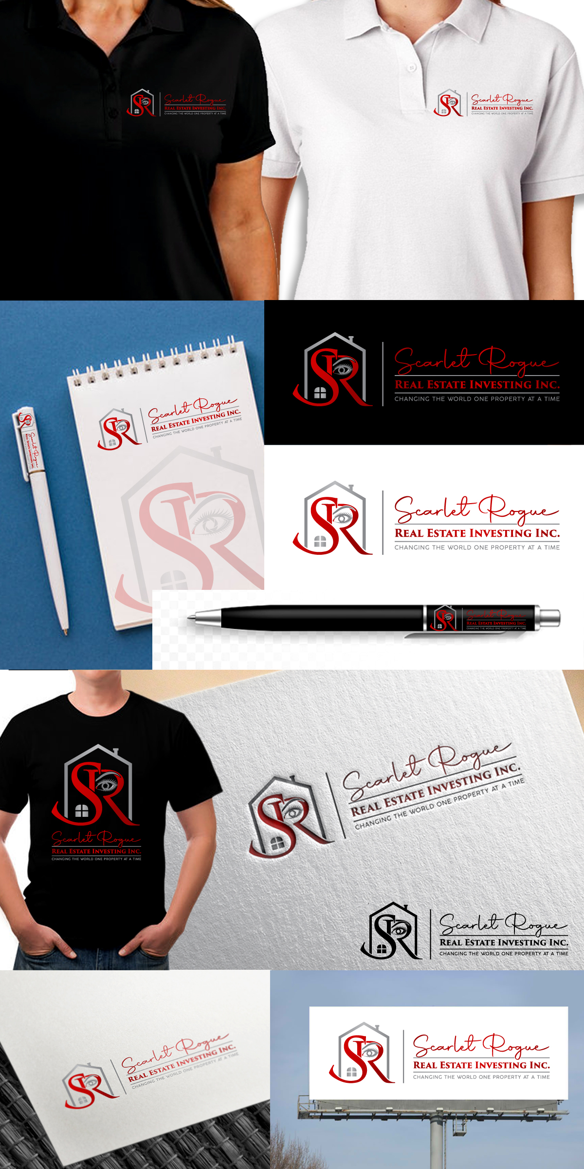 Logo Design by Rueell Artss for Scarlet Rogue Real Estate Investing Inc  | Design #28839717