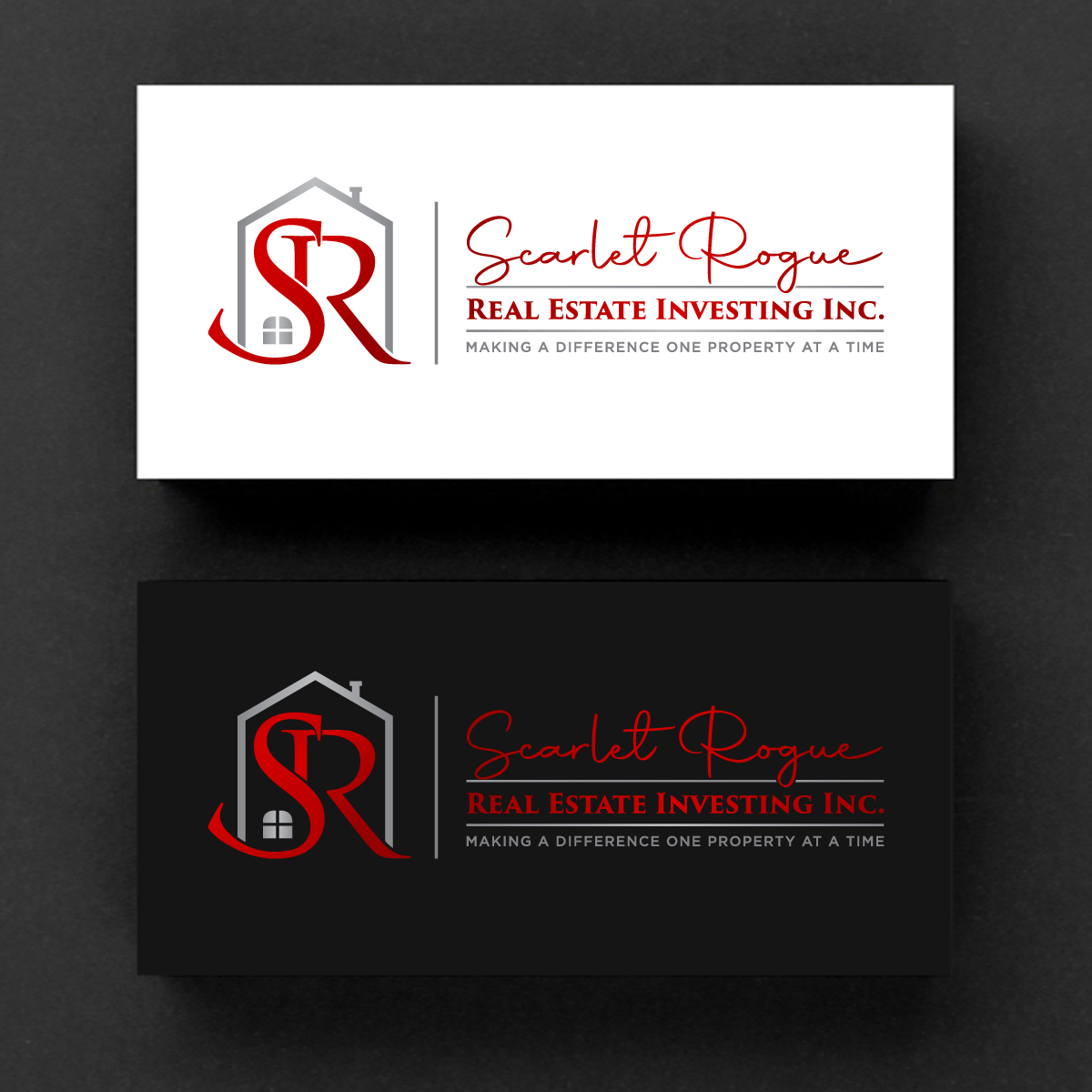 Logo Design by Rueell Artss for Scarlet Rogue Real Estate Investing Inc  | Design #28841479